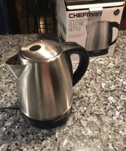 Chefman Stainless Steel Electric Kettle w/ 360° Swivel Base, Auto Shut Off & Boil Dry Protection, BPA-Free Interior and Cool-Touch Handle, 7+ Cup Capacity, 1.7 Liter, 1500W 46 71lBRbhmTPL