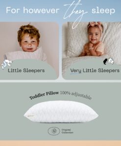 Coop Home Goods Toddler Pillow, Soft, Breathable & Washable Mini Bed Pillows for Kids, Adjustable Pillow with Premium Memory Foam for Neck, Knee & Back Support, CertiPUR-US/GREENGUARD Gold, 19" x 13" White 25 71lCnOZDuaL 3