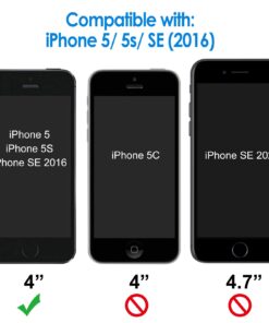 Alternative view of JETech Case for iPhone SE 2016 (Not for 2020), iPhone 5s and iPhone 5, Non-Yellowing Shockproof Phone Bumper Cover, Anti-Scratch Clear Back (Clear)