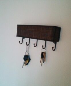 iDesign Twillo Mail and Key Holder, Decorative Wall Mounted Key Rack Organizer Pocket and Letter Sorter Holder for Entryway, Kitchen, Mudroom, Home Office Organization, 10.5" x 2.5" x 4.5", Bronze Mail & Key Rack 36 71lEcM5bYYL