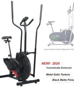 Alternative view of Body Rider Elliptical Machine and Stationary Bike with Seat and Easy Computer, Dual Trainer 2-in-1 Cardio Exercise Machine, Home Gym, Workout Equipment BRD2000, Black & grey, One Size