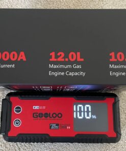 GOOLOO GT4000S Jump Starter 4000 Amp Car Starter 100W Two-Way Fast-Charging Portable Car Battery Charger Booster Pack for 10L Diesel and 12L Gas Engines, SuperSafe Lithium Jump Box for 12V Vehicles Red 82 71lGCC0dMxL