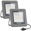 LEPOWER 50W LED Flood Light, 5000lm Work Light with Plug, Equiv 250W Halogen, 6000K White Light, IP66 Waterproof Outdoor Floodlight for Garage, Garden, Lawn, Basketball Court, Playground 2 Pack 9.0*8.9*2.2inch 32 71lGDFjV1nL