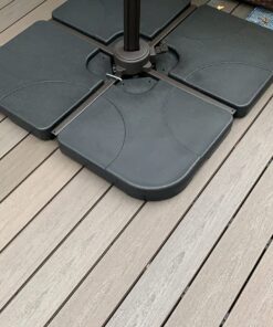 Best Choice Products 4-Piece 155lb Capacity Heavy-Duty Cantilever Offset Patio Umbrella Stand Square Base Plate Set w/Easy-Fill Spouts for Water or Sand - Black 37 71lGdWpbwcL