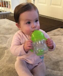 Munchkin® Any Angle™ Weighted Straw Trainer Cup with Click Lock™ Lid, 7 Ounce, Green 1 Count (Pack of 1) 41 71lHjLsP9L