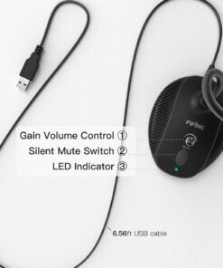Fifine USB Computer Microphone, Plug &Play Desktop Condenser PC Laptop Mic,Mute Button with LED Indicator, Compatible with Windows/Mac, Ideal for YouTube,Zoom,Recording,Twitch Games(K054) Flexible gooseneck 11 71lHo QPlAL