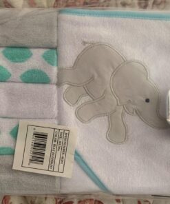 Luvable Friends Unisex Baby Hooded Towel with Five Washcloths, Cotton,Polyester,Ikat Elephant, One Size Ikat Elephant 1 Count (Pack of 1) 16 71lIpvLRwWL