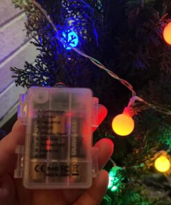 ALOVECO LED String Lights 18ft 50 LED Battery Operated Christmas Lights with Remote 8 Modes Waterproof Globe Starry Fairy Lights for Outdoor Indoor Bedroom Garden Xmas Party(Multicolor) Multicolor (Red, Blue, Green, Yellow) 26 71lJyifsbL