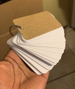 8 Pack Blank Flash Cards with Rings for Studying with 50 Sheets Each, 250gsm Index Notecards (2.2 x 3.5 In) 28 71lLRIkPN8L
