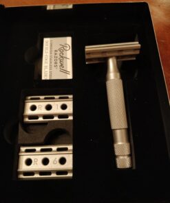 ROCKWELL RAZORS 6S Stainless Steel Double-Edge Safety Razor with 6 Adjustable Shave Settings and 5 Blades, 8 Piece Set, Silver 46 71lM6Jlt7cL