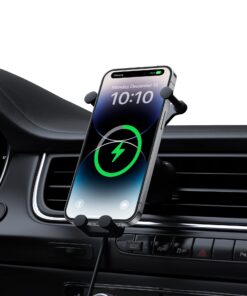 Wireless Car Charger, Baseus 15W Fast Charging Phone Mount for Car Vent, Car Phone Holder with Enlarged Charging Coil for iPhone 15 14 13 12 11 10 8 Pro Max Xs, Samsung Galaxy S&Note Series Google LG 35 71lNshoqjXL
