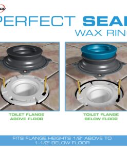 Danco 10879 All-in-One Toilet Installation Kit with Perfect Seal Wax Ring & Zero Cut Bolts, Blue and Gray, 1-Pack 1 Pack 28 71lOPbUrqNL