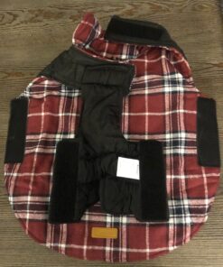 Kuoser Cozy Waterproof Windproof Reversible British Style Plaid Dog Vest Winter Coat Warm Dog Apparel for Cold Weather Dog Jacket for Small Medium Large Dogs with Furry Collar (XS - 3XL),Red M Medium (Pack of 1) Red 37 71lQ uO4YjL