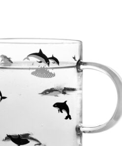 ELITEA Glass Mug with Handle Clear Cute Coffee Mugs Tea Cup with Dolphin Print 16.3oz 16.3oz Dolphin 15 71lQmjcwpZL