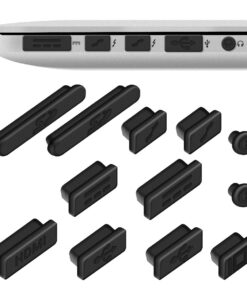 kwmobile Anti-Dust Protection Plugs Set - Silicone Rubber Dust Plug Stopper Compatible with Apple MacBook Pro 13" 15" Retina/Air 11" 13"(from Mid 2011 to Mid 2016) black 10 71lR73XNA9L