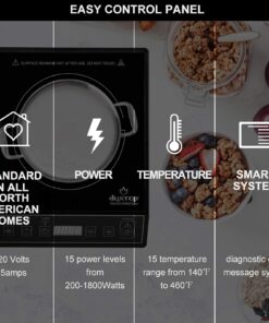 Duxtop 1800W Portable Induction Cooktop Countertop Burner, Black 9100MC/BT-M20B 34 71lRDOGLSnL