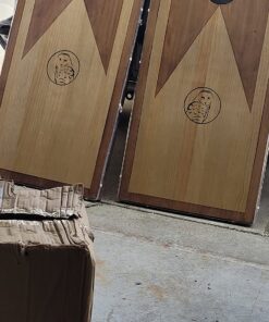 ZENY Portable Cornhole Set Regulation Size Outdoor Yard Cornhole Game 2 Wooden Cornhole Boards 8 Corn Hole Toss Bags with Travel Carrying Bag Regulation Szie 4x2ft 49 71lREHlQucL