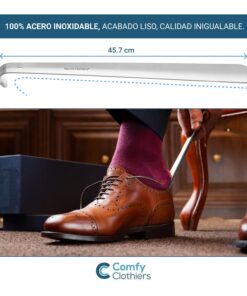 Comfy Clothiers - Perfect Metal Shoe Horn Long Handle (16.5"/42cm) - Multifunctional Stainless Steel Stick for Seniors & Kids, Slip Shoe Helper for All Types of Foot Wear, Easy to Use for Kids & Adult 1-pack 21 71lScTFKLDL