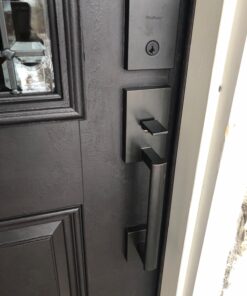 Kwikset San Clemente Front Door Lock Handle and Deadbolt Set, Entry Handleset Exterior with Interior Reversible Lever, Venetian Bronze, Pick Resistant SmartKey Rekey Deadbolt Security 35 71lSrC4krVL