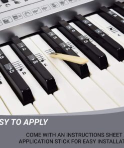 Piano and Keyboard Music Note Full Set Stickers for White and Black Keys; Transparent and Removable; Made in USA 32 71lT4y9NOoL