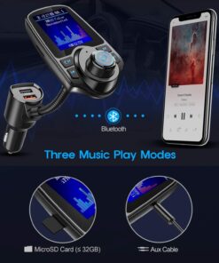 Nulaxy Wireless In-Car Bluetooth FM Transmitter Radio Adapter Car Kit W 1.8 Inch Display Supports TF/SD Card and USB Car Charger for All Smartphones Audio Players-KM18 color 23 71lT8JJbwOL