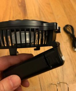 VersionTECH. Mini Handheld Fan, USB Desk Fan, Small Personal Portable Table Fan with USB Rechargeable Battery Operated Cooling Folding Electric Fan for Travel Office Room Household Black 54 71lTMbGOizL