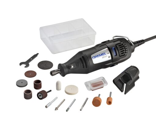 Dremel 200-1/15 Two-Speed Rotary Tool Kit with 1 Attachment 15 Accessories - Hobby Drill, Woodworking Carving Tool, Glass Etcher, Small Pen Sander, Garden Tool Sharpener, Craft and Jewelry Drill Rotary Kit + Tool Sharpener