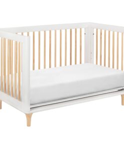 Babyletto Lolly 3-in-1 Convertible Crib with Toddler Bed Conversion Kit in White and Natural, Greenguard Gold Certified White/Natural 27 71lUyet cKL
