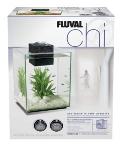 Fluval Chi II Series Aquarium Set, 5-Gallon - Aquarium Tank with Ambient LED Lighting, Flowing Water, and Elegant Design, White 5 gal 41 71lVCphwL