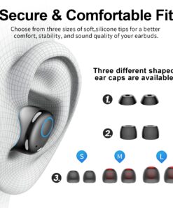 kurdene Bluetooth Wireless Earbuds, S8 Deep Bass Sound 38H Playtime IPX8 Waterproof Earphones Call Clear with Microphone in-Ear Bluetooth Headphones Comfortable for iPhone, Android Small Black 26 71lVVQz2VaL