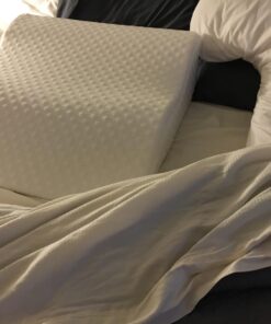 Aeris Wedge Pillow for Sleeping -Post Surgery Pillow -Unique Curved Design -Memory Foam- Incline Pillow for Elevation,Pregnancy,Reading Snoring,Back & Knee Support,Breathing –,Washable Cover 25"x25"x8.5" 37 71lVWyyGOIL 1