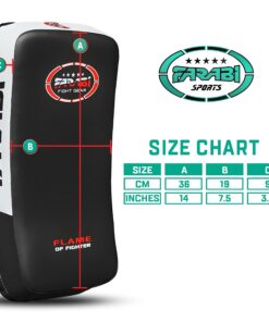Farabi Sports Muay Thai Pad for Coaching, Training, Kickboxing Curved Kick pad, Thai Pads Strike Shield MMA Muay Thai Pads X 1 Unit Black 11 71lVb7l6mYL