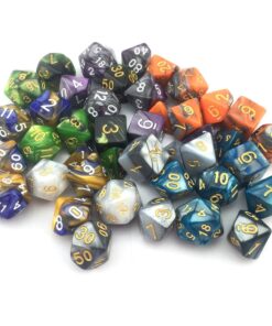 SmartDealsPro 6 x 7 Sets(42 Pieces) Double Colors Polyhedral Dice Set with Pouches for Dungeons and Dragons DND RPG MTG Table Games D4 D6 D8 D10 D12 D20 (6-Colors Set 2) Color 1 30 71lWcYeroCL