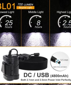SecurityIng Waterproof 700 Lumens LED Bicycle Light 4 Modes Super Bright Bike Lamp Headlight + 8.4V Rechargeable Battery Pack + Charger for Camping, Cycling, Hiking, Riding 23 71lWuSuFXQL