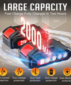 Mini Chainsaw 6-Inch Battery Powered - Cordless Electric Handheld Chainsaw with 2 Rechargeable Batteries - 21V Small Power Chain Saws Battery Operated for Tree Trimming Wood Cutting 25 71lXatGsdoL