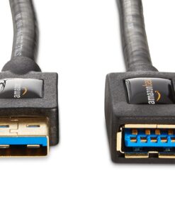 Alternative view of Amazon Basics 2-Pack USB-A 3.0 Extension Cable, 4.8Gbps High-Speed, Male to Female Gold-Plated Connectors, 6 Foot, Black 6 Feet