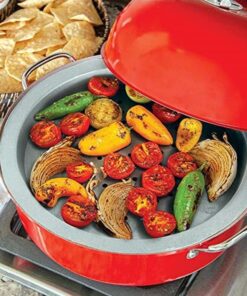 Nordic Ware Indoor/Outdoor Kettle Smoker, 7 by 13 inches, Red 35 71laDjl2hxL