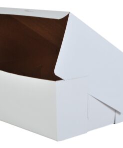 Alternative view of Southern Champion Tray 0989 Premium Clay-Coated Kraft Paperboard White Non-Window Lock Corner Bakery Box, 12" Length x 12" Width x 6" Height, White (Case of 50) 12" L x 12" W x 6" H - 50ct