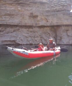 INTEX Excursion Pro Inflatable Kayak Series: Includes Deluxe 86in Aluminum Oars and High-Output Pump – SuperTough PVC – Adjustable Bucket Seat – Fishing Rod Holders – Grab Handles 2-person Kayak Set 61 71lbLRenSsL