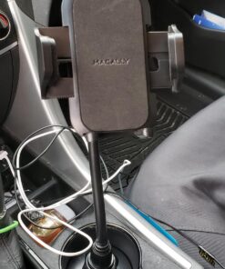 Macally Car Cup Holder Phone Mount - Secure Cupholder, Fit for Phones up to 4.1" Wide, Black 40 71lbaRssomL