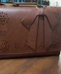 ECOSUSI Women's Briefcase Vegan Leather Laptop Bag for Work Shoulder Computer Satchel Bag with Detachable Bow 14 inch Coffee 58 71lbp7XqjqL
