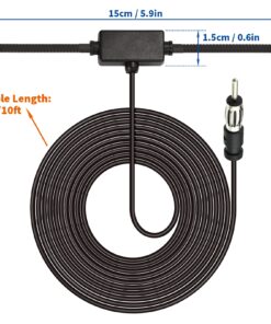 Alternative view of Bingfu Universal Car Stereo AM FM Dipole Antenna,Hidden Adhesive Mount AM FM Radio Antenna for Vehicle Car Truck SUV Radio Stereo Head Unit Receiver Tuner,10 feet Cable DIN Plug Connector