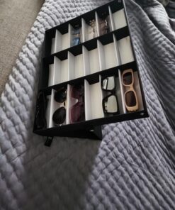 Prosource 18 Slot Sunglasses Organizer Box Stand Display Case/Tray, Fabric Lined & Snap Close, black 23 71legrmfcDL