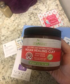 Sky Organics Indian Healing Clay with Detoxifying Bentonite Clay for Face, 100% Pure to Detoxify, Purify & Cleanse, 16 Oz. 1 Pound (Pack of 1) 44 71leoyqOFfL 2