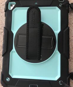 SEYMAC Stock iPad 6th/5th Generation Case with Screen Protector, 360 Rotating Stand, Drop-Proof Protection, Compatible with iPad 6th/5th/Air 2/Pro 9.7 in SkyBlue+Black 46 71lfHAXzmEL