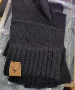 LADES Fingerless Gloves - Thermal Winter Gloves Warm Knitted Half Finger Gloves Mittens for Men Typing Driving Working Black 25 71lfhM4MgvL