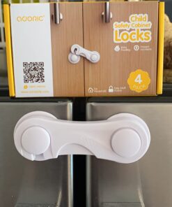 Cabinet Locks - Adoric Life Child Safety Locks 4 Pack - Baby Safety Cabinet Locks - Baby Proofing Cabinet Kitchen System with Strong Adhesive Tape White-4pc 40 71lgdpLOhGL 1
