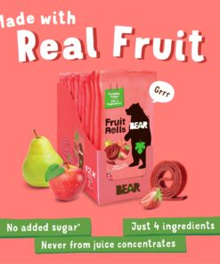 Alternative view of BEAR Real Fruit Snack Rolls - Gluten Free, Vegan, and Non-GMO - Strawberry – Healthy School And Lunch Snacks For Kids And Adults, 0.7 Ounce (Pack of 12) 0.7 Ounce (Pack of 12)
