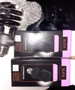 SLEEKLIGHTING 23 Watt T2 Black Light Spiral CFL Light Bulb, UL Approved- Blacklight Bulbs for Parties 120V, E26 Medium Base-Energy Saver (Pack of 4) 39 71ljganFs4L