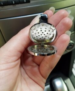 HOUSWEETY Car Air Freshener Aromatherapy Essential Oil Diffuser - Flower Stainless Steel Locket,11 Refill Pads (Style 1) Style 1 18 71llQqTyrrL
